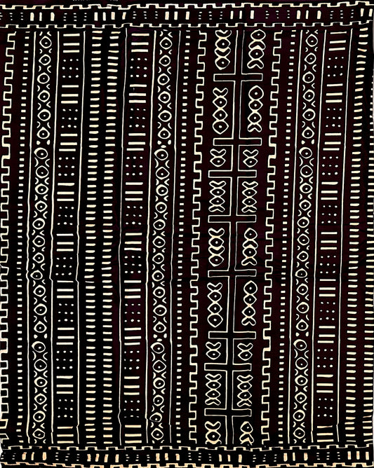 African Print Fabric/ Ankara - Black, Beige 'Built Before Us' Design, YARD or WHOLESALE