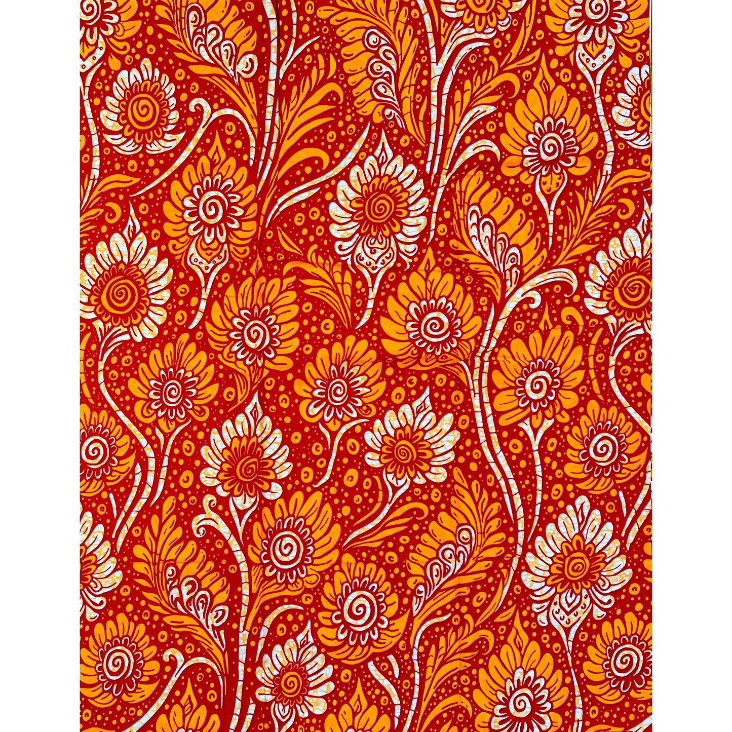 African Print Fabric/ Ankara - Red, Shades of Orange 'You Will Notice Me' Design, YARD or WHOLESALE