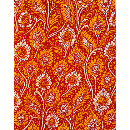 African Print Fabric/ Ankara - Red, Shades of Orange 'You Will Notice Me' Design, YARD or WHOLESALE