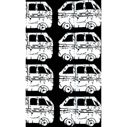 African Print Fabric/ Ankara - Black, White 'Danfo Driver' Design, YARD or WHOLESALE