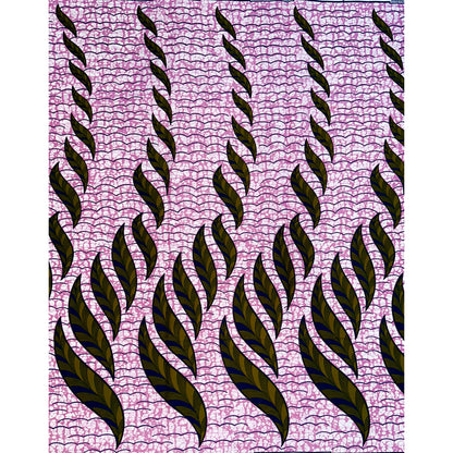 African Print Fabric/Ankara - Purple, Brown “Climb Small Small" Design, 1 Yard