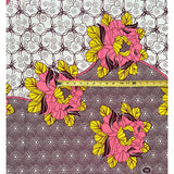 African Print Fabric/Ankara - Pink, Yellow, Cream, Brown "Irina" Design