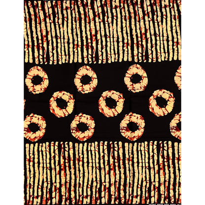 African Print Fabric/ Ankara - Brown, Black, Beige 'Circle of Ancestors' Design, YARD or WHOLESALE