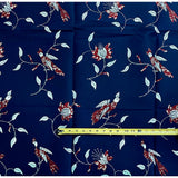African Print Fabric/ Ankara - Blue, Brown 'Village Weaver,’ 1 YARD