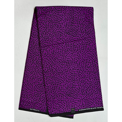 African Print Fabric/ Ankara - Purple, Black "Zuba Zuba", YARD or WHOLESALE