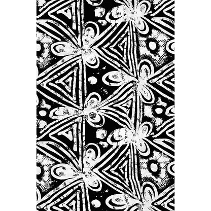African Print Fabric/ Ankara - Black, White 'Street Sketch' Design, YARD or WHOLESALE