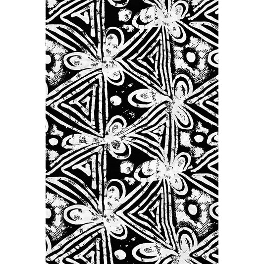 African Print Fabric/ Ankara - Black, White 'Street Sketch' Design, YARD or WHOLESALE