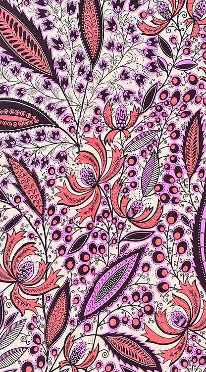 African Print Fabric/Ankara - Pink, Purple, Brown 'Petal Theory', YARD or WHOLESALE