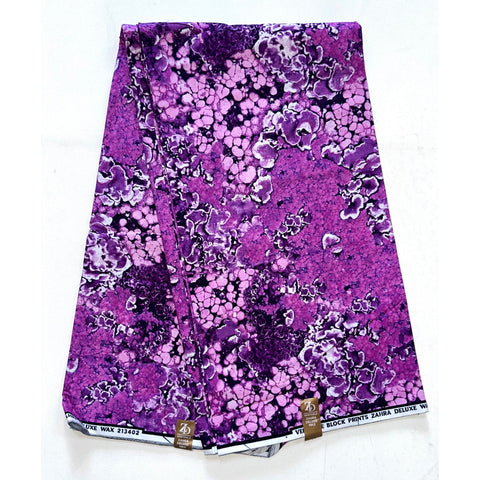 African Print Fabric/Ankara - Shades of Purple ‘Safiya Lavender' Design, YARD or WHOLESALE