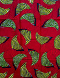 African Print Fabric/ Ankara - Red, Green, Yellow ‘Soaring' Design, YARD or WHOLESALE