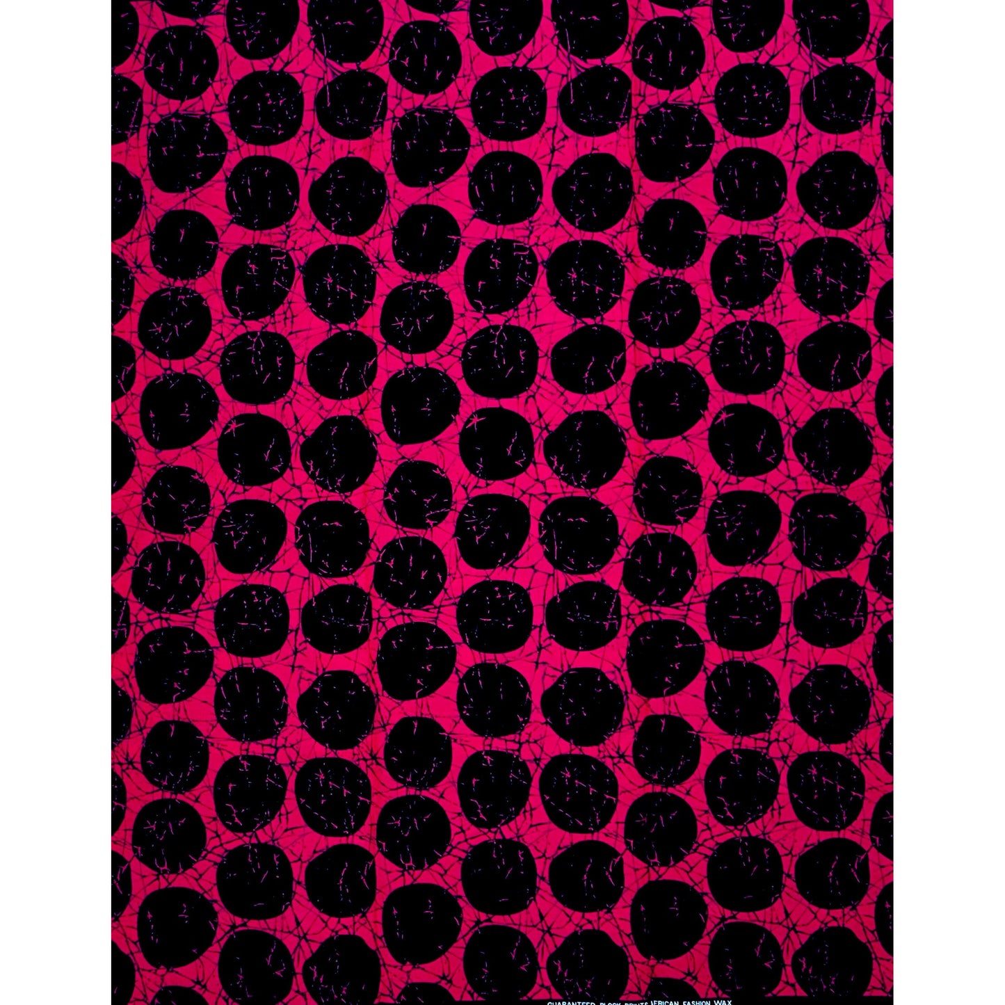 African Print Fabric/ Ankara - Pink, Black 'Oro of the Eclipse' Design, YARD or WHOLESALE
