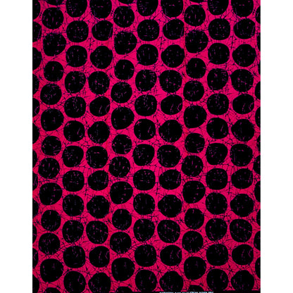 African Print Fabric/ Ankara - Pink, Black 'Oro of the Eclipse' Design, YARD or WHOLESALE