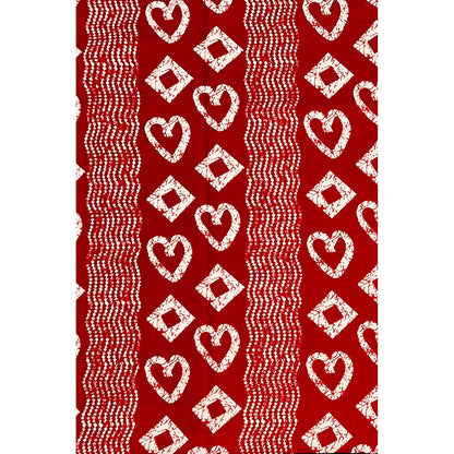 African Print Fabric/ Ankara - Red, White 'Sew In Love' Design, YARD or WHOLESALE