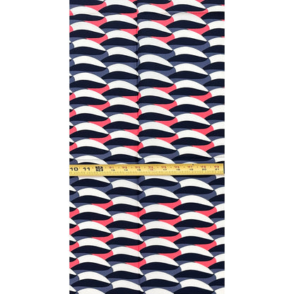 African Print Fabric/ Ankara - Pink, Gray, Black, Cream 'Crossing Calabar', 1 YARD
