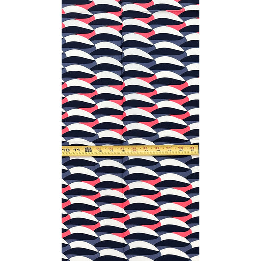 African Print Fabric/ Ankara - Pink, Gray, Black, Cream 'Crossing Calabar', 1 YARD