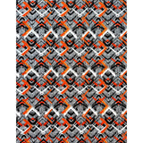 African Print Fabric/ Ankara - Black, Orange, White 'Labadi Chevron', YARD or WHOLESALE