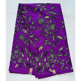 African Print Fabric - Purple, Black, Beige ‘Ivy Crush’, Yard or Wholesale