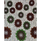African Print Fabric/ Ankara - Green, Brown, Cream 'Ujamaa,’ 1 YARD