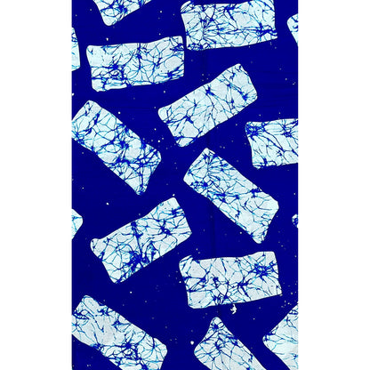 African Print Fabric/ Ankara - Blue, White 'Azure Kora', Per Yard or Wholesale
