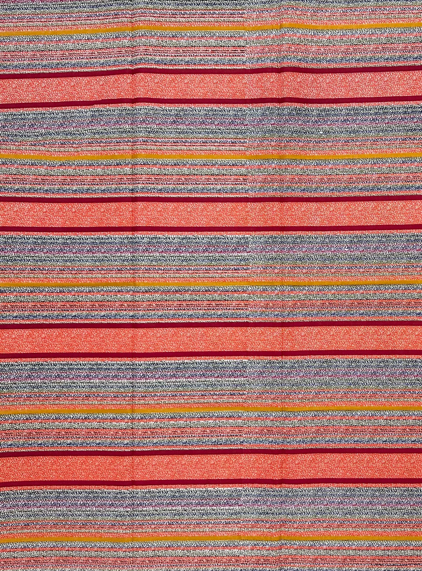 African Print Fabric/ Ankara - Orange, Red, Blue 'Color Between The Lines' Design, YARD or WHOLESALE