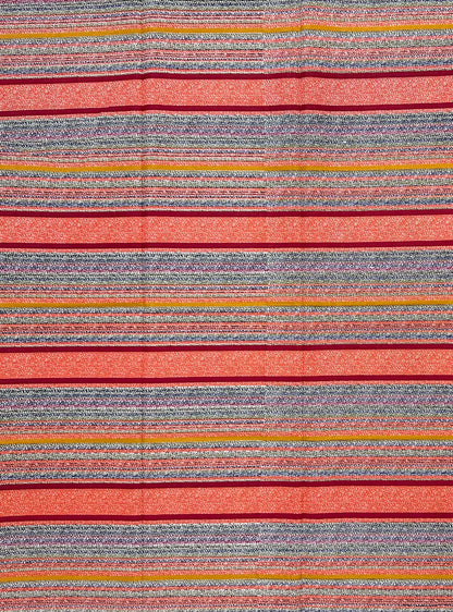 African Print Fabric/ Ankara - Orange, Red, Blue 'Color Between The Lines' Design, YARD or WHOLESALE