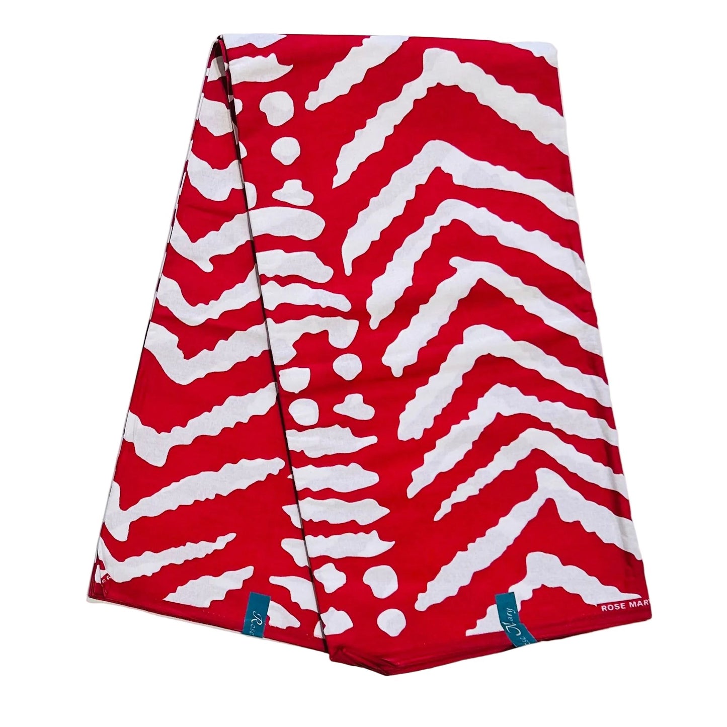 African Print Fabric/ Ankara - Red, White 'Red Intent', Per Yard or Wholesale