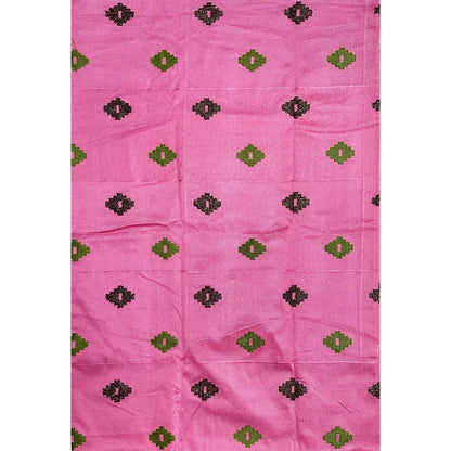 African Fabric/ Woven, Embroidered Kente - Pink, Green, Brown, Gold “Sweet Strength”, ~2 Yards