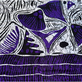 African Print Fabric/ Ankara - Purple, Black, White 'Nguvu' Design, YARD or WHOLESALE