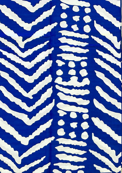 African Print Fabric/ Ankara - Blue, White 'Blue Intent', Per Yard or Wholesale
