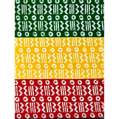 African Print Fabric/ Ankara - Red, Yellow, Green 'Tribe of Ọmọlúàbí', YARD or WHOLESALE