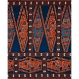 African Print Fabric/ Ankara - Brown, Blue 'Afia Nson,' YARD