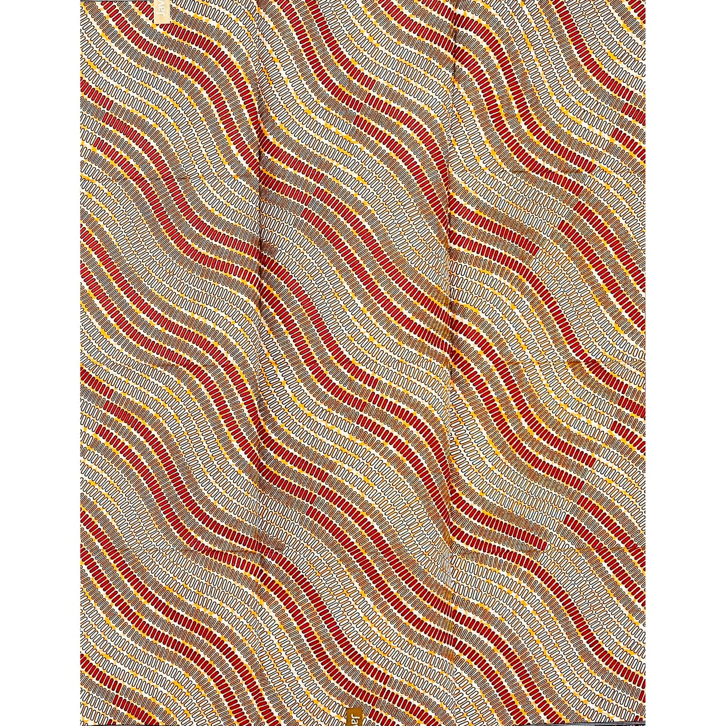 African Print Fabric/ Ankara - Orange, Red 'Sango’s Current' Design