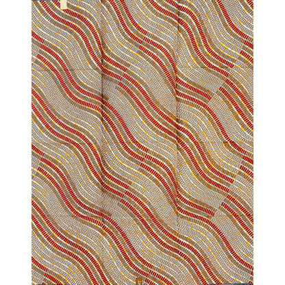 African Print Fabric/ Ankara - Orange, Red 'Sango’s Current' Design