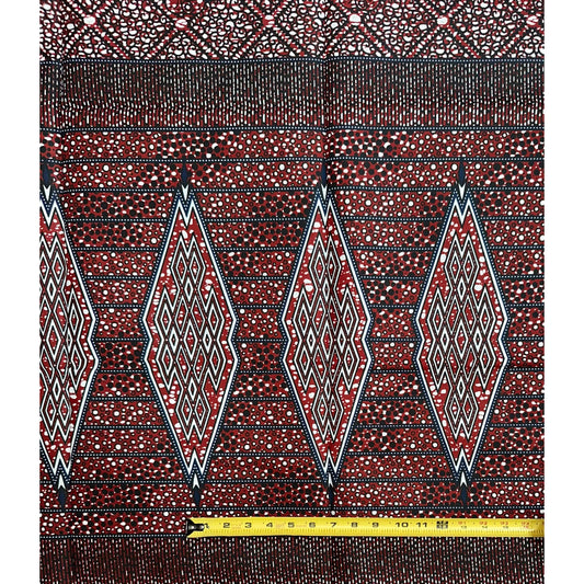 African Fabric/ Ankara - Brown, Navy 'Tánná’ Design, YARD