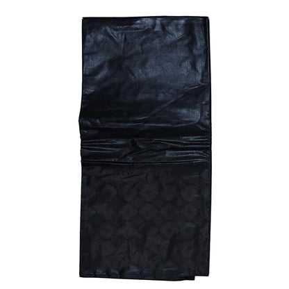 African Bazin (Brocade) Fabric - Black, "Veritas" Per Yard