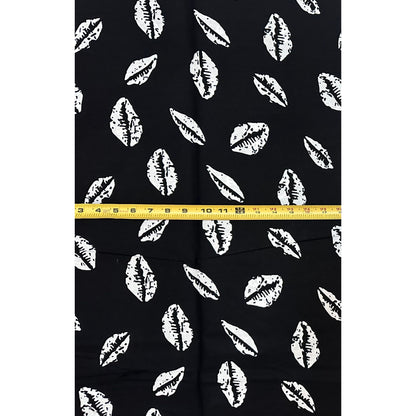 African Print Fabric/ Ankara - Black, White 'Worth Something' Design, YARD or WHOLESALE
