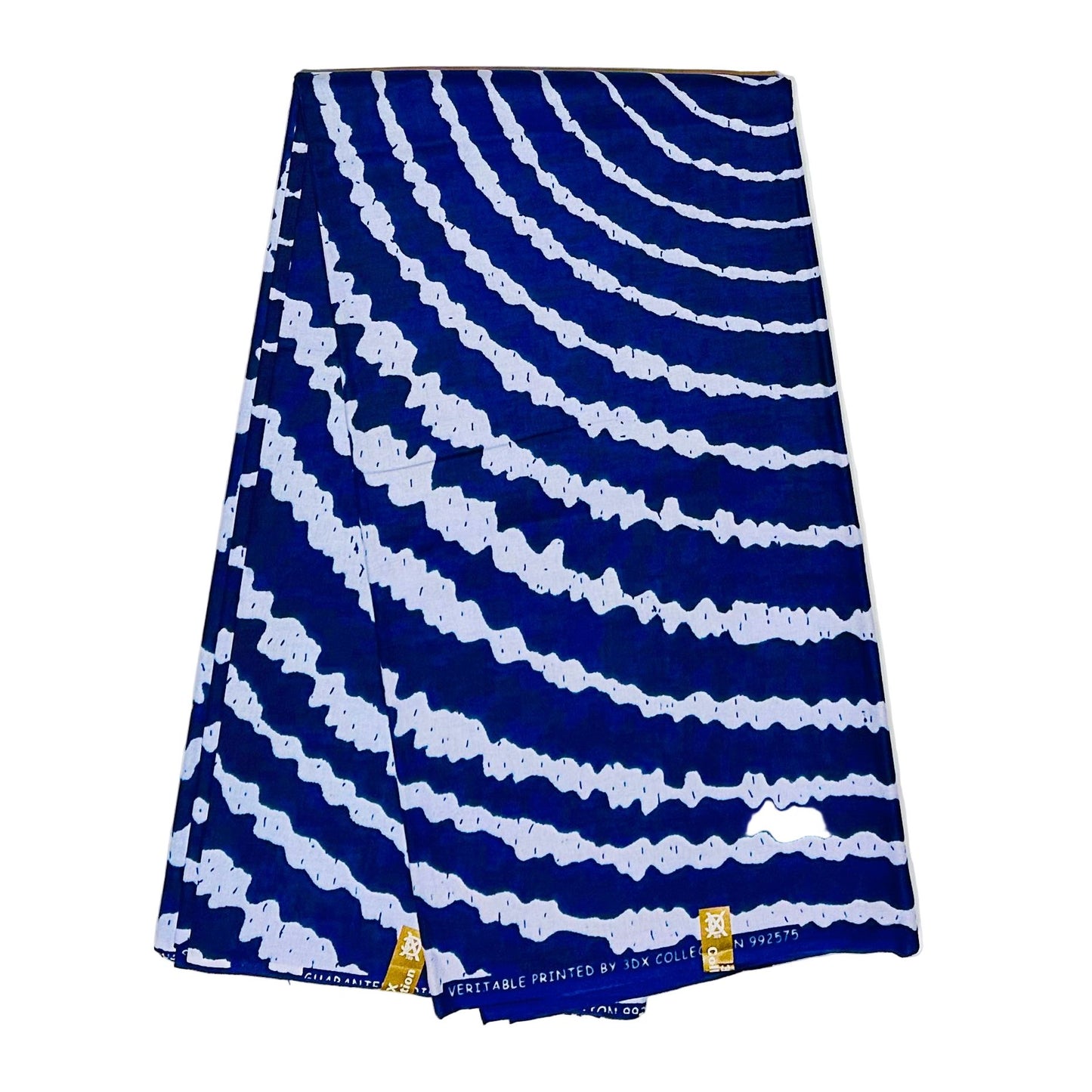 African Print Fabric/ Ankara - Shades of Blue, ‘Bahari Wave' YARD or WHOLESALE