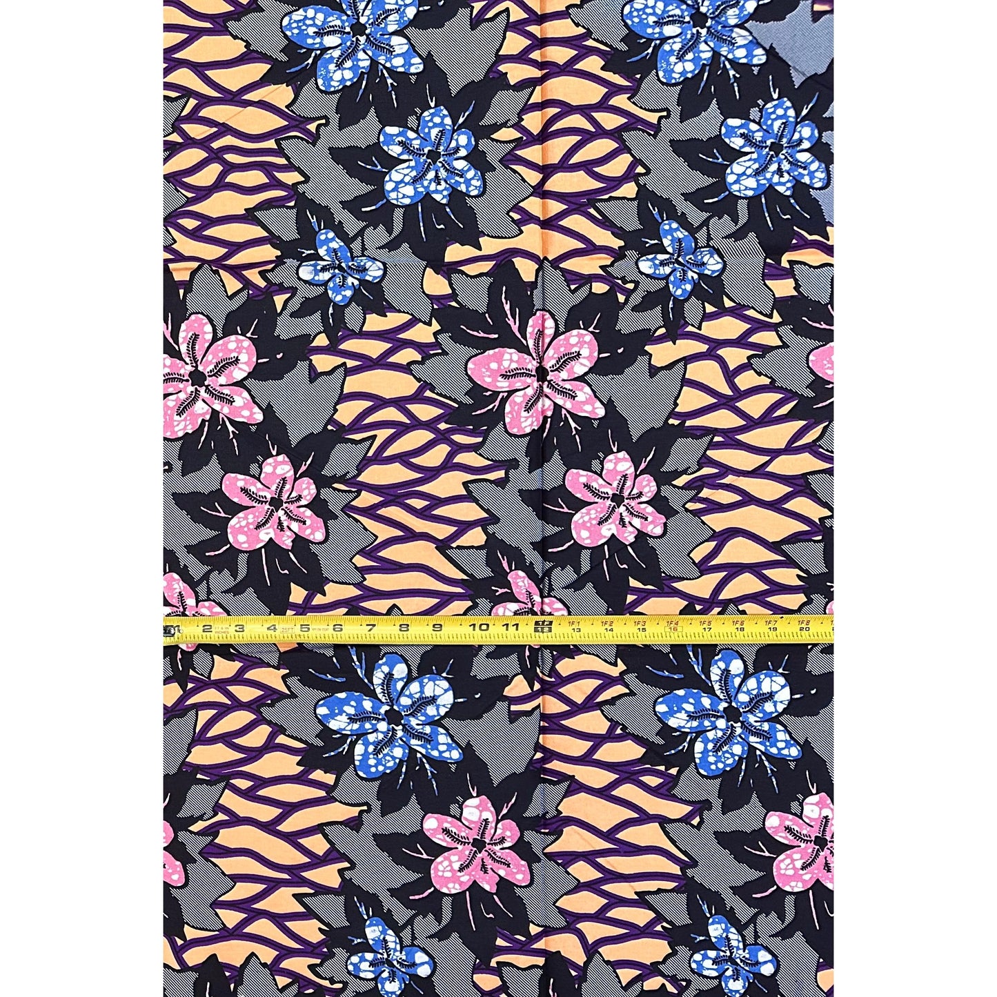 African Print Fabric/ Ankara - Pink, Blue, Purple "Sugar & Spice" Design, 1 Yard