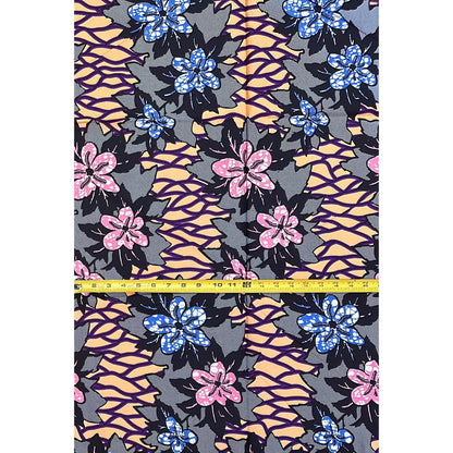 African Print Fabric/ Ankara - Pink, Blue, Purple "Sugar & Spice" Design, 1 Yard