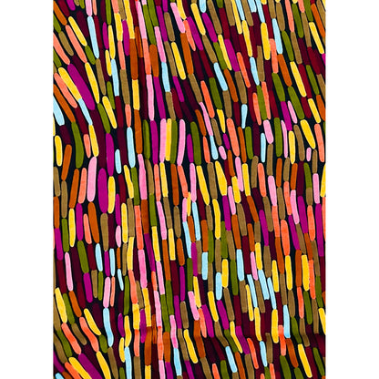 African Print Fabric/Ankara - Brown, Pink, Purple, Green, Yellow 'Solaryn Chromaflare', YARD or WHOLESALE