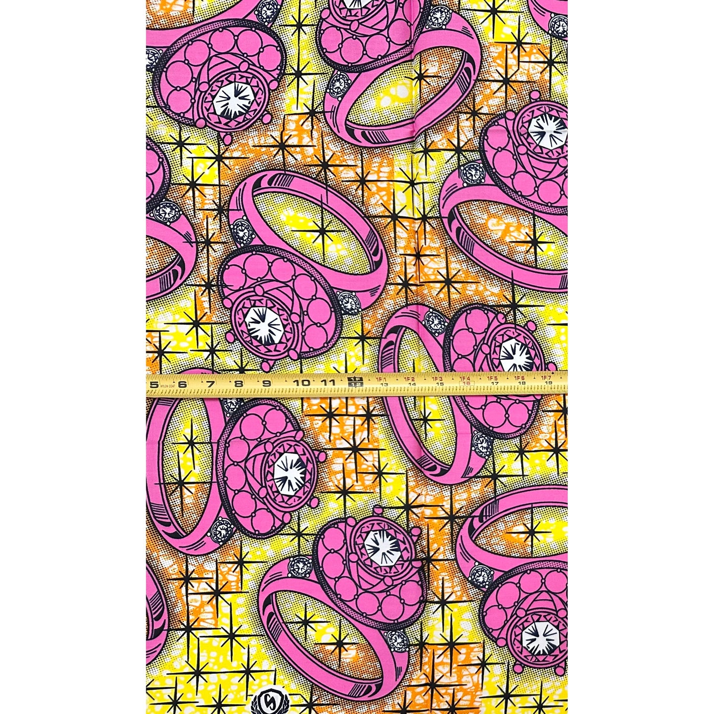 African Print Fabric/ Ankara - Pink, Yellow, Orange 'Happily Ever After', 1 YARD