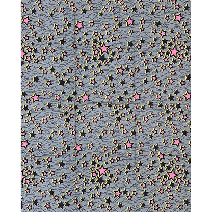 African Print Fabric/ Ankara - Gray, Metallic Gold, Pink, Navy, Black 'Celebrity' Design, YARD or WHOLESALE