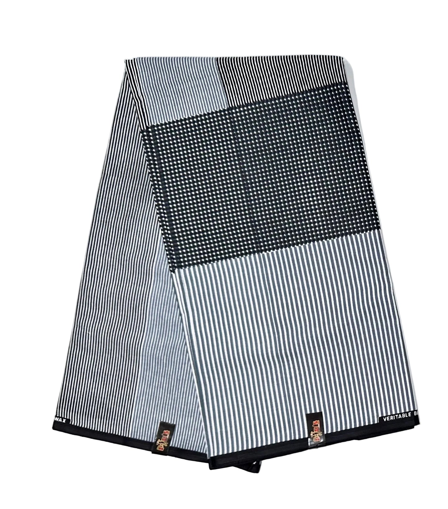 African Print Fabric/ Ankara - Gray, Black, White 'Decatur Detour', YARD or WHOLESALE **Slightly Flawed**