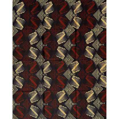African Print Fabric/ Ankara - Brown, Beige, Navy ‘Decisions' Design, 1 YARD