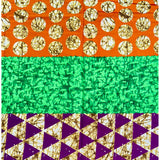 African Print Fabric/Ankara - Orange, Green, Brown, Purple ‘Buchi Bam' Design, YARD or WHOLESALE