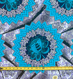 African Print Fabric/ Ankara - Blue, Purple 'Faraja Glow,’ YARD