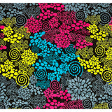 African Fabric/ Ankara - Pink, Blue, Yellow, Gray, Black 'Wedad Bouquet,' Design, YARD or WHOLESALE