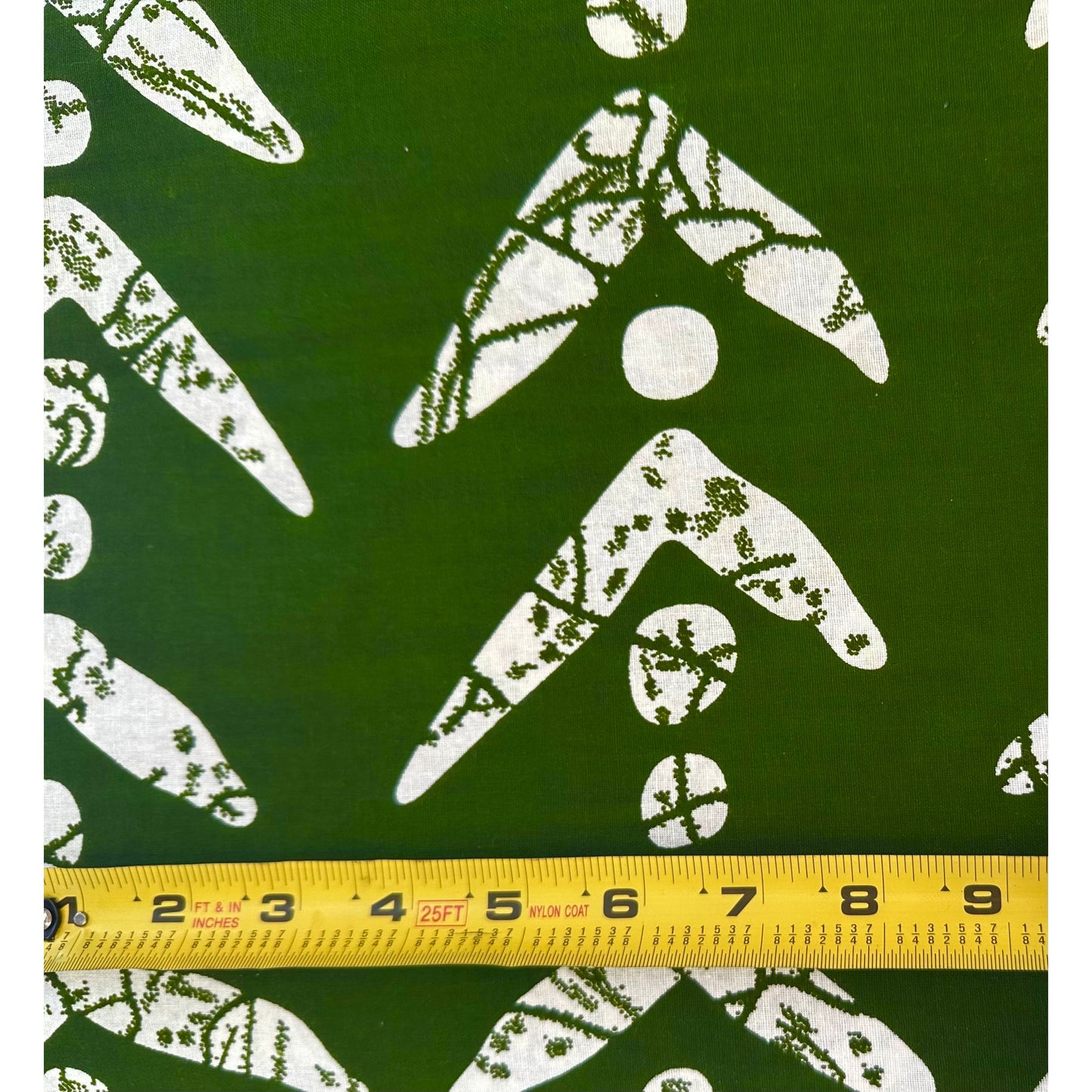African Print Fabric/ Ankara - Green, White 'Story of the Road' Design, YARD or WHOLESALE
