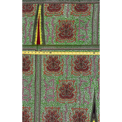 African Print Fabric/ Ankara - Green, Brown 'Afia Umari,' YARD or WHOLESALE