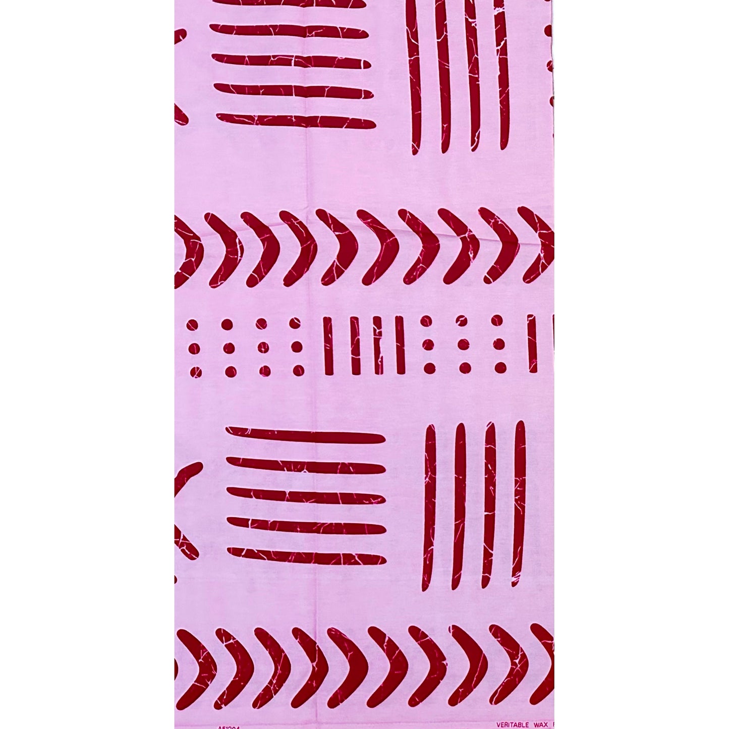 African Print Fabric/Ankara - Pink, Red "She Said Plenty" Design, YARD or WHOLESALE